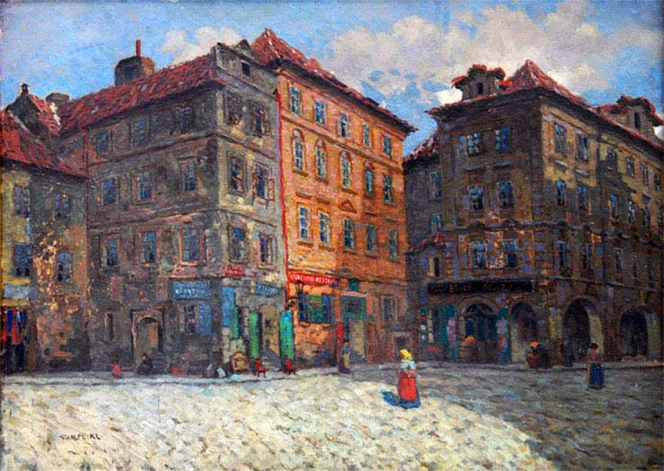 Houses in Street U Radnice in Prague 